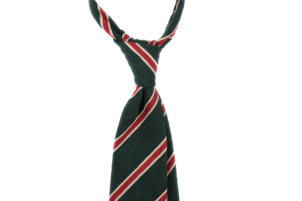 Green Red Striped Shantung