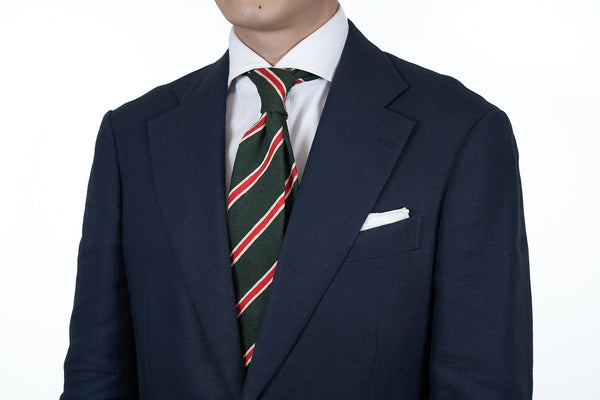Green Red Striped Shantung