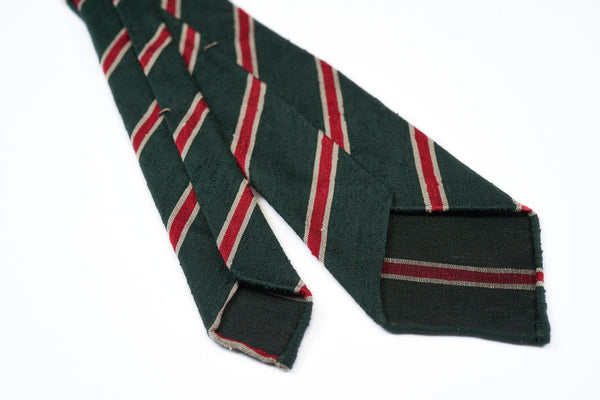 Green Red Striped Shantung