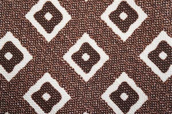 Brown with White Squares Silk Linen
