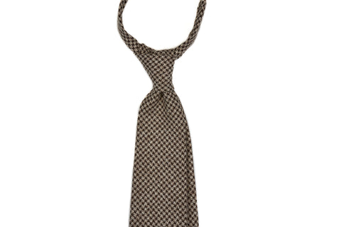 Brown-Cream Melange Houndstooth