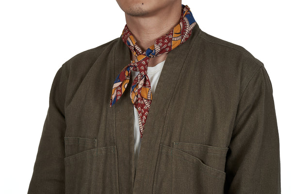 Red Sarees Block Print Neckerchief