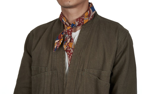 Red Sarees Block Print Neckerchief