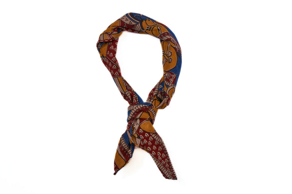 Red Sarees Block Print Neckerchief
