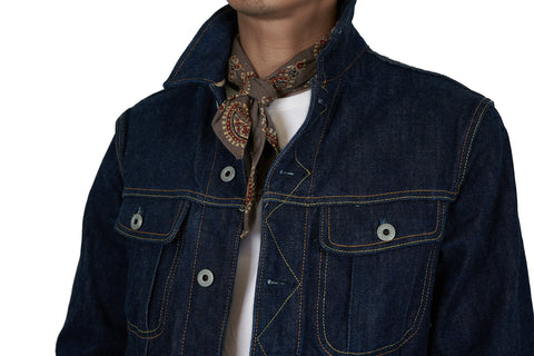 Taupe Paisley Block Print Neckerchief