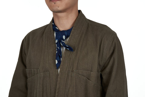 Indigo Spots Block Print Neckerchief