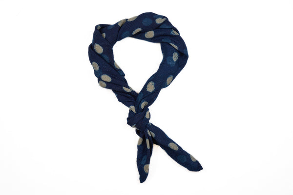 Indigo Spots Block Print Neckerchief