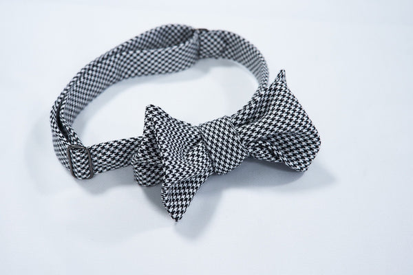 Black-White Silk Houndstooth Bow Tie (last 2 pieces)