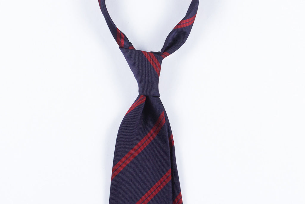 Navy-Red Double Bar Repp