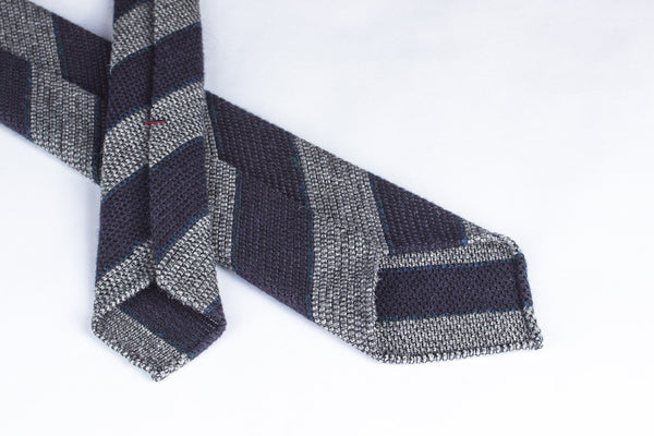 Grey-Navy Grenadine Wool Silk