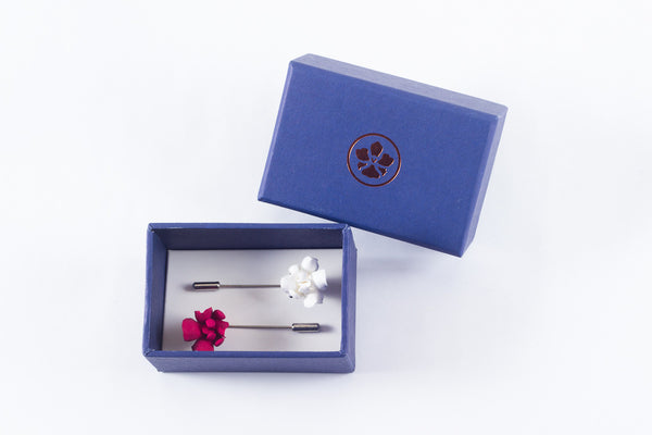 Pair of Orchid Lapel Pins (12 colours)