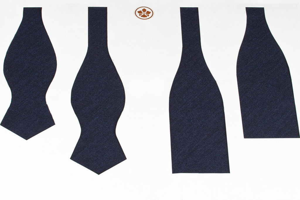 Blue Mélange Twill in Silk Wool Bow Tie