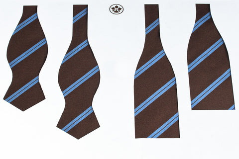 Brown-Blue Double Bar Repp Bow Tie