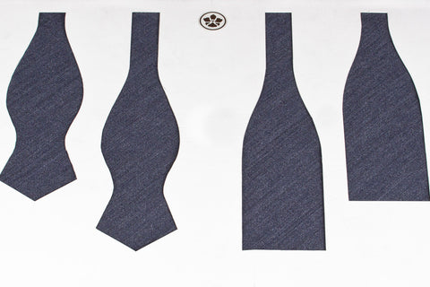 Greyish Blue Plain Weave Bow Tie