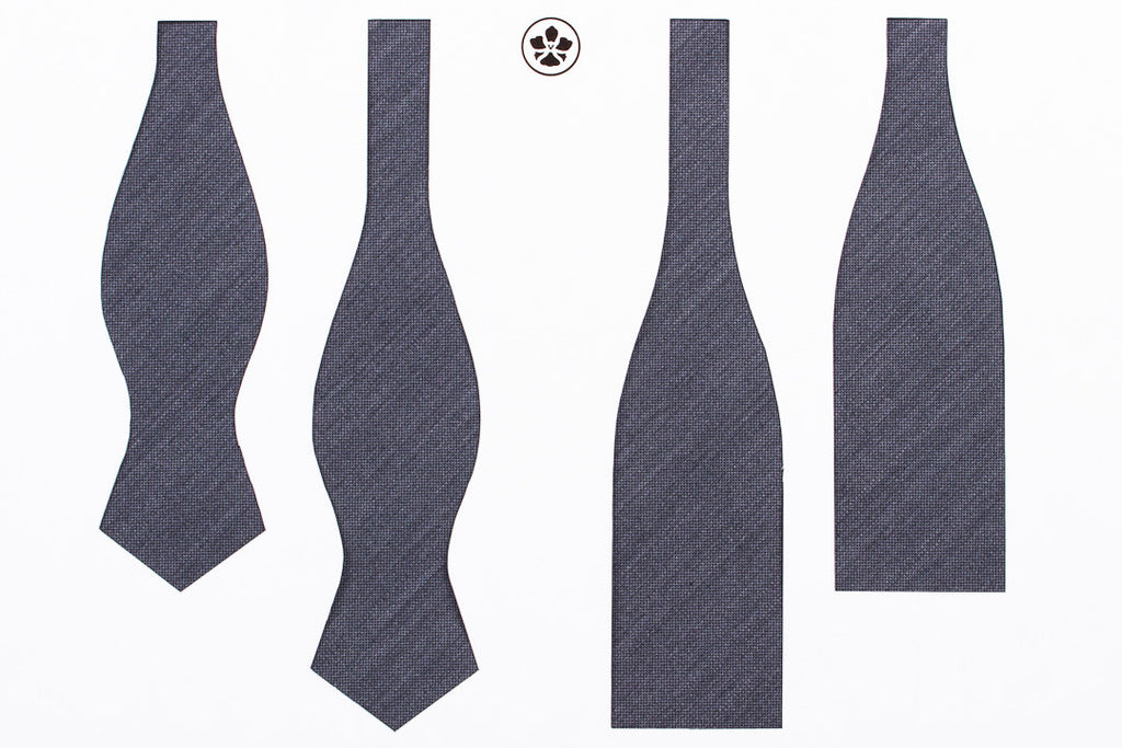 Grey Plain Weave Bow Tie