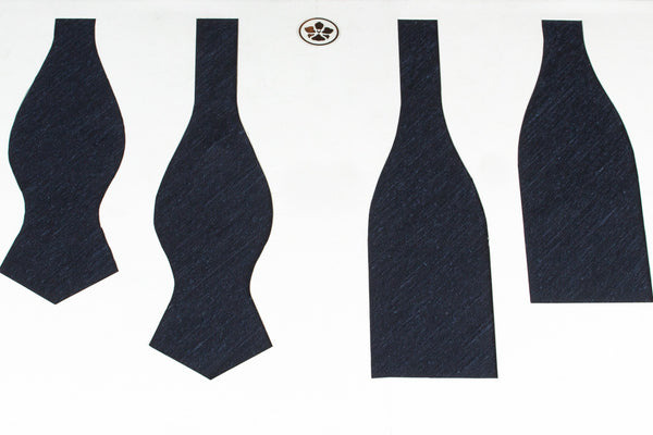 Solid Navy Shantung Bow Tie