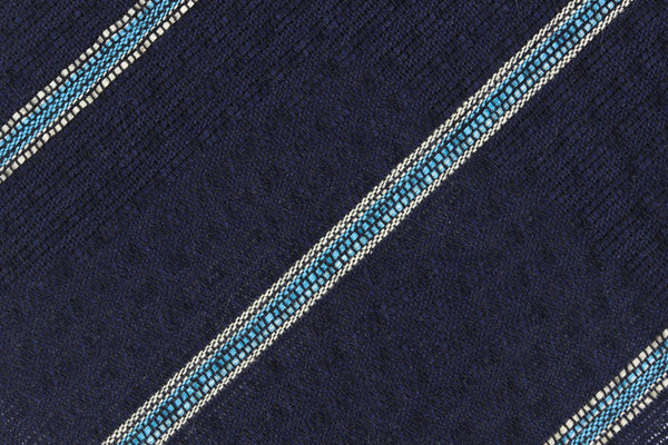 Navy-Blue Striped Seersucker
