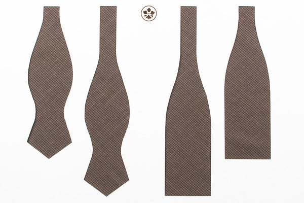 Undyed Escorial Brown Houndstooth Bow Tie