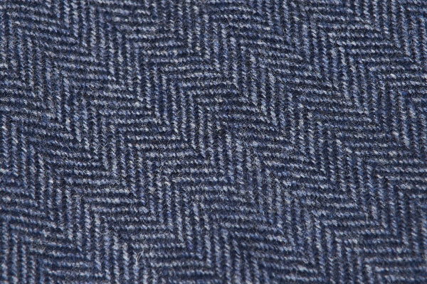 Blue Herringbone Wool Cashmere