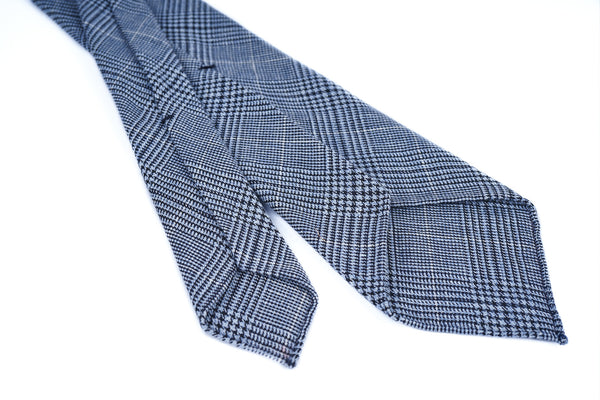 Blue Glencheck Wool Linen