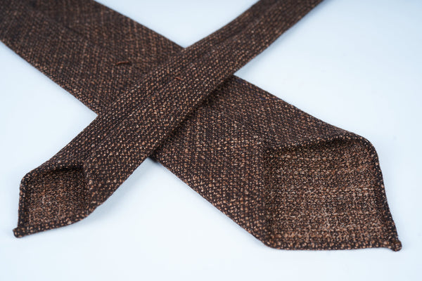 Brown Boucle Wool Silk