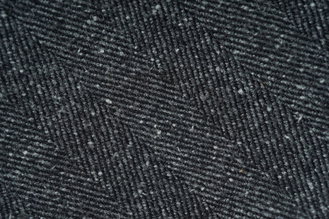 Grey Melange Herringbone Wool Silk