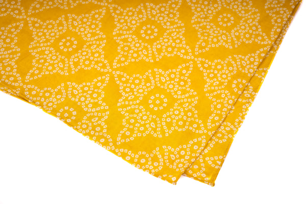 Yellow Motif Block Print Neckerchief