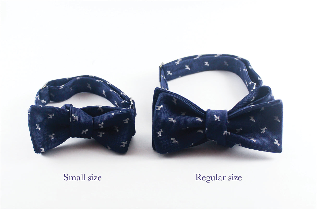 Navy-Brown Medium Houndstooth Bow Tie